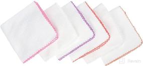 img 1 attached to 🧼 Turkish Cotton Baby Washcloths - White Handkerchief Towel Set (Pack of 6) | Super Absorbent 11'' x 11'' | Versatile for Face, Body, Bath, Kitchen | Square2