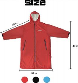 img 3 attached to Hiturbo Swim Parka: Waterproof, Windproof Surf Poncho With Warm Thicken Lining And Oversized Hood