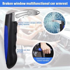 img 1 attached to 🚘 Enhanced Vehicle Support Handles with Window Breaker for Elderly and Handicapped | Delicate Style | Black | Compatible for Most Cars