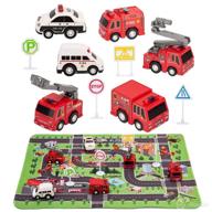 kilpkonn fire truck toys with play mat - complete fire vehicles set for endless rescue adventures logo