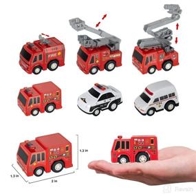 img 2 attached to Kilpkonn Fire Truck Toys with Play Mat - Complete Fire Vehicles Set for Endless Rescue Adventures
