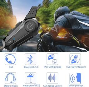 img 3 attached to 🏍️ Wipeeyes E1 Motorcycle Bluetooth Helmet Intercom: CVC Noise Cancellation, Stereo Music, IPX6 Waterproof