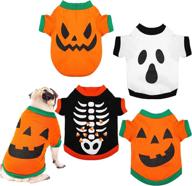 👻 spooky and adorable dog halloween shirts for small dogs and cats - skeleton, pumpkin, ghost t-shirt pet clothes collection логотип