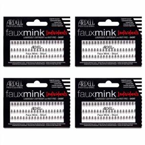 img 4 attached to Enhance Your Look With Ardell'S Faux Mink Short Black Individual False Eye Lashes - Pack Of 4