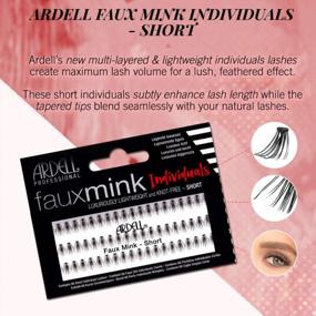 img 1 attached to Enhance Your Look With Ardell'S Faux Mink Short Black Individual False Eye Lashes - Pack Of 4