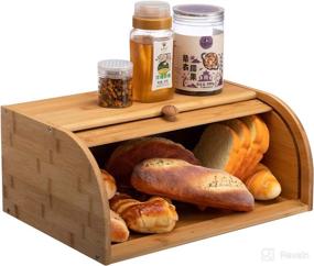 img 4 attached to 🍞 PARANTA 100% Natural Bamboo Bread Box for Kitchen Food Storage - Countertop Bread Storage Box, Eco-Friendly