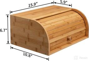 img 1 attached to 🍞 PARANTA 100% Natural Bamboo Bread Box for Kitchen Food Storage - Countertop Bread Storage Box, Eco-Friendly