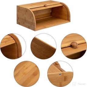 img 2 attached to 🍞 PARANTA 100% Natural Bamboo Bread Box for Kitchen Food Storage - Countertop Bread Storage Box, Eco-Friendly