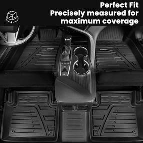 img 2 attached to 🚗 Auxko TPE All-Weather Floor Mats Liners for 2018-2022 Toyota Camry Non-Hybrid - Heavy Duty Full Set for 1st & 2nd Row