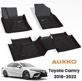 img 4 attached to 🚗 Auxko TPE All-Weather Floor Mats Liners for 2018-2022 Toyota Camry Non-Hybrid - Heavy Duty Full Set for 1st & 2nd Row