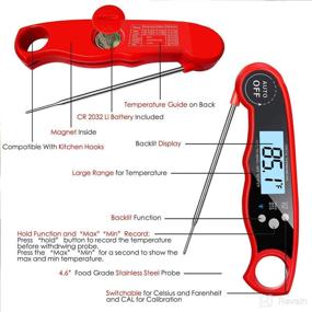 img 3 attached to 🌡️ Joso Digital Instant Read Meat Thermometer: Waterproof, Fast Read Probe with Calibration & Backlit LCD – Perfect for BBQ, Candy, Milk, Tea, Grilling, Smokers, Baking