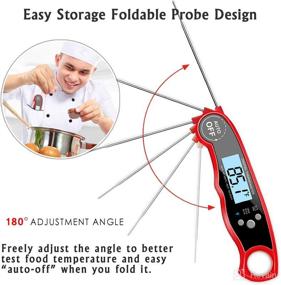 img 2 attached to 🌡️ Joso Digital Instant Read Meat Thermometer: Waterproof, Fast Read Probe with Calibration & Backlit LCD – Perfect for BBQ, Candy, Milk, Tea, Grilling, Smokers, Baking