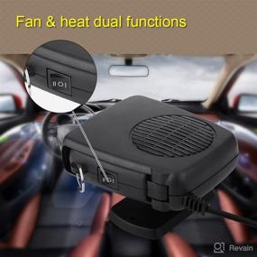 img 1 attached to 🚗 2-in-1 Car Windshield Defroster & Heater, 12V 150W, Heating Cool Fan for Vehicle Windscreen, Demister Defroster