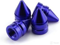 🚗 singaro car tire valve caps - universal aluminum alloy dust covers for cars, trucks, suvs, and motorcycles (blue) - set of 4 логотип