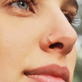 img 2 attached to Faux Nose Rings For Women: QWALIT Fake Nose Ring, Septum Piercing & Lip Ring Hoop