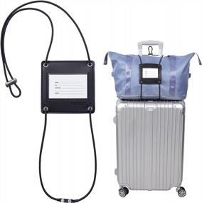 img 4 attached to Ремни для багажа Vigorport: высокоэластичный ремень для путешествий, ремешок для добавления сумки с идентификационными бирками - регулируемый и прочный (черный, нормальный)
