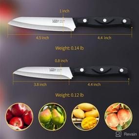 img 3 attached to 🍏 2PCS Paring Knife Set - Ultra Sharp Fruit Kitchen Knife Duo - High-Quality German Stainless Steel Blades - Ergonomic ABS Handles