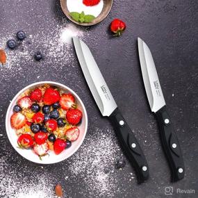 img 2 attached to 🍏 2PCS Paring Knife Set - Ultra Sharp Fruit Kitchen Knife Duo - High-Quality German Stainless Steel Blades - Ergonomic ABS Handles