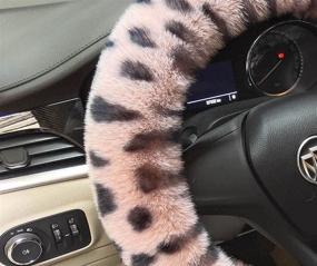 img 2 attached to Acdiac Fluffy Steering Interior Pink Leopard