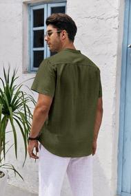 img 1 attached to Stay Cool And Casual With Bbalizko Mens Linen Cotton Henley Shirts - Perfect For Summer, Beach, Yoga And More!