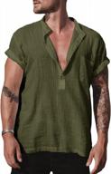stay cool and casual with bbalizko mens linen cotton henley shirts - perfect for summer, beach, yoga and more! logo