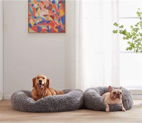 img 3 attached to 🐾 WATANIYA PET Calming Dog Beds: Donut Dog Cuddler Bed, Anti-Anxiety Round Beds for Dogs - Fluffy Comfy Pet Cushion Bed for Small, Medium, Large Dogs and Cats (23"/30"/34")