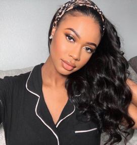 img 4 attached to Get Ready For Stunning Waves With K'Ryssma'S Body Wave Headband Wig For Black Women-18 Inch Glueless Synthetic Wig