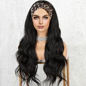 img 1 attached to Get Ready For Stunning Waves With K'Ryssma'S Body Wave Headband Wig For Black Women-18 Inch Glueless Synthetic Wig