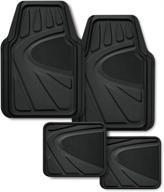 black premium rubber floor mat, 4-piece set - kraco r5704blk logo