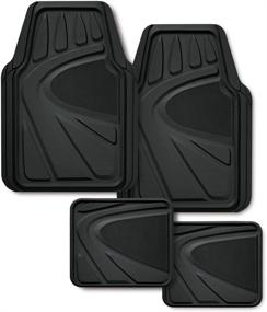 img 1 attached to Black Premium Rubber Floor Mat, 4-Piece Set - Kraco R5704BLK