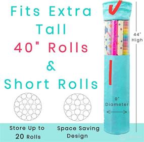 img 2 attached to 15-20 Roll Wrapping Paper Storage - Gift Wrap Organizer with 40” Length Compatibility, Dedicated 🎁 Sections for Ribbons, Bows, Gift Tags & Tape - Clutter Armour for Organized Gift Wrapping Supplies