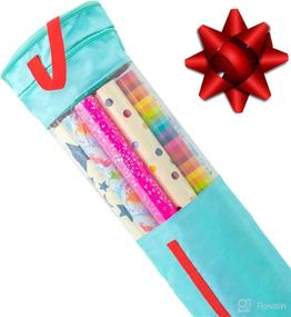 img 4 attached to 15-20 Roll Wrapping Paper Storage - Gift Wrap Organizer with 40” Length Compatibility, Dedicated 🎁 Sections for Ribbons, Bows, Gift Tags & Tape - Clutter Armour for Organized Gift Wrapping Supplies