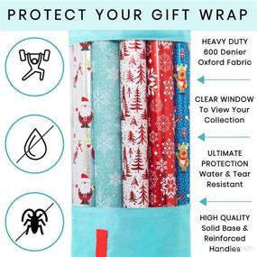 img 3 attached to 15-20 Roll Wrapping Paper Storage - Gift Wrap Organizer with 40” Length Compatibility, Dedicated 🎁 Sections for Ribbons, Bows, Gift Tags & Tape - Clutter Armour for Organized Gift Wrapping Supplies