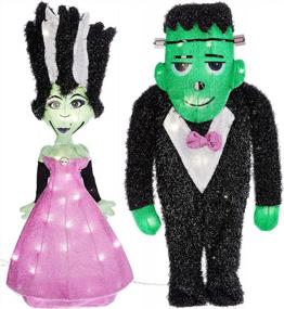 img 3 attached to Light Up The Night With ProductWorks Spooky Town 28-Inch Monster & Bride Outdoor Display!