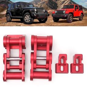 img 2 attached to Car Hood Latches Red CNC Aluminum Alloy Stainless Steel Bonnet Lock Replacement Hood Latches Fit For Jeep Wrangler JK JKU 2007‑2018 Bonnet Fixing Parts(Red)