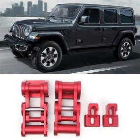 img 3 attached to Car Hood Latches Red CNC Aluminum Alloy Stainless Steel Bonnet Lock Replacement Hood Latches Fit For Jeep Wrangler JK JKU 2007‑2018 Bonnet Fixing Parts(Red)