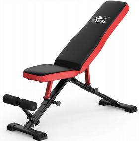 img 4 attached to Новая модернизированная складная силовая тренировочная скамья для домашнего спортзала - FLYBIRD Adjustable Weight Bench
