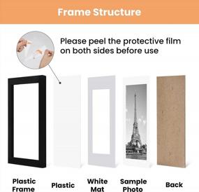 img 3 attached to Stylish And Versatile: Upsimples 11X17 Picture Frame Set Of 5 For Walls - Display 9X15 Or 11X17 Photos With Or Without Mat - Gallery-Quality Black Frames