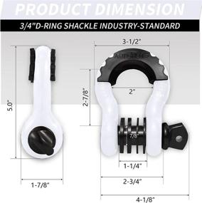 img 2 attached to 🔒 High-Strength Autobots Bow Shackles Kit – 3/4" D Ring Shackle (2 Pack) with 48,000Ib Break Strength, 7/8" Pin, 2 Isolator, and 4 Washers – Perfect for Offroad Jeep Vehicle and Truck Recovery in White