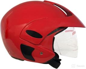 img 3 attached to MMG 203 Medium Glossy Red Motorcycle Scooter Street Open Face Helmet - DOT Approved, Flip Up Shield Design