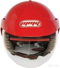 img 2 attached to MMG 203 Medium Glossy Red Motorcycle Scooter Street Open Face Helmet - DOT Approved, Flip Up Shield Design