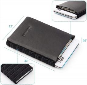 img 3 attached to Black Leather Minimalist Wallet For Men - Double Pocket Credit Card Holder For Slim And Stylish Organization