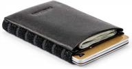 black leather minimalist wallet for men - double pocket credit card holder for slim and stylish organization логотип
