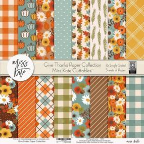 img 1 attached to Pattern Paper Pack - Give Thanks - Thanksgiving - Scrapbook Premium Specialty Paper Single-Sided 12"X12" Collection Includes 16 Sheets - By Miss Kate Cuttables