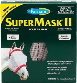 img 4 attached to Маска SuperMask II Fly без ушей для больших лошадей, полное покрытие лица и защита глаз от насекомых-вредителей, структурированная классическая сетка для укладки с плюшевой отделкой, размер XL