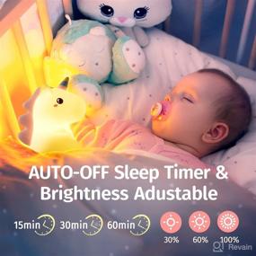 img 1 attached to 🦄 PIKOY Squishy Unicorn Night Light for Kids - 16 Color Bedroom Night Lights, 10 White Noise Sound Machine, Remote + AUTO Timer, Rechargeable Cute Night Light Lamp