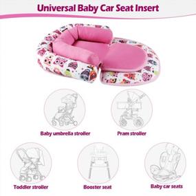 img 1 attached to Удобная и безопасная подушка для поддержки головы в автокресле для малышей - розовая KAKIBLIN Мягкая поддержка шеи и тела для вашего ребенка