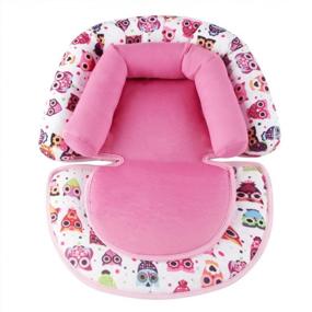 img 4 attached to Удобная и безопасная подушка для поддержки головы в автокресле для малышей - розовая KAKIBLIN Мягкая поддержка шеи и тела для вашего ребенка