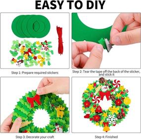 img 2 attached to Aneco 16 Kit DIY Foam Xmas Wreath Crafts Including Foam Christmas Wreath Christmas Foam Stickers Accessory For Fun Classroom Crafts, Home Activities