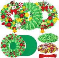 aneco 16 kit diy foam xmas wreath crafts including foam christmas wreath christmas foam stickers accessory for fun classroom crafts, home activities logo